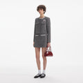 Herringbone Embellished Jacket - Black