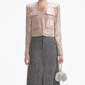 Champagne Sequin Jacket - Tan