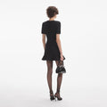 Buttoned Knit Mini Dress - Black