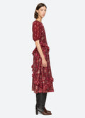 Famke Print Puff Slv Dress - Magenta
