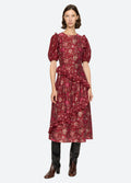 Famke Print Puff Slv Dress - Magenta