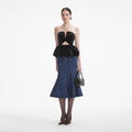 Velvet Bandeau Top - Black