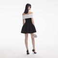 Knit Bow Mini Dress - Black