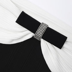 Knit Bow Mini Dress - Black