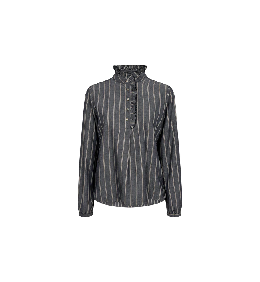 Biles Stripe Blouse - Salute Navy