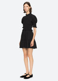 Regina Seersucker Puff Slv Smocked Dress - Svart