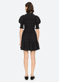 Regina Seersucker Puff Slv Smocked Dress - Svart