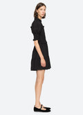 Regina Seersucker Puff Slv Smocked Dress - Svart