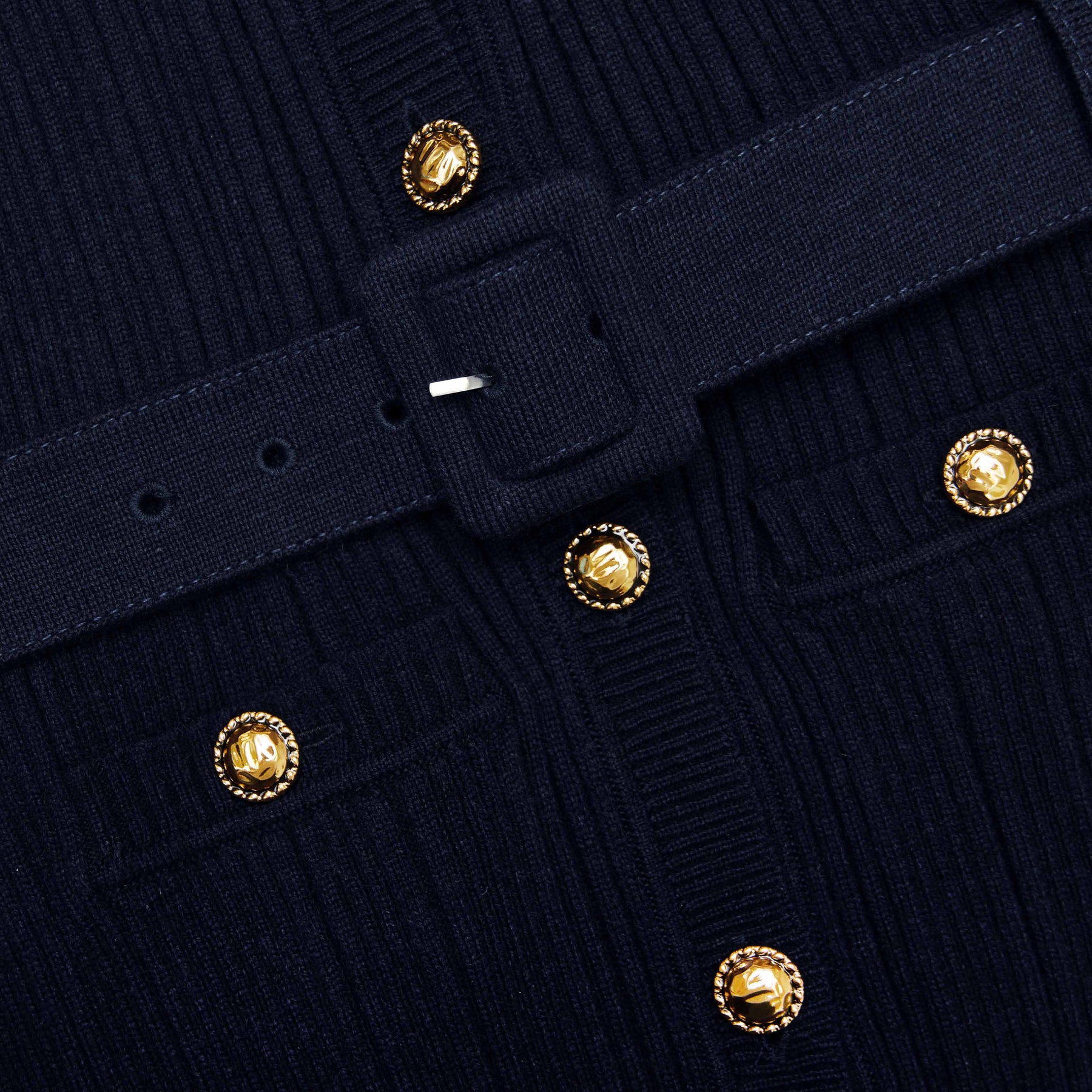 Stickad Miniklänning - Marinblå