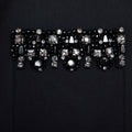 Taffeta Embellished Trim Mini Dress - Black