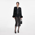 Boucle Fur Cuff Jacket - Svart