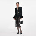 Boucle Fur Cuff Jacket - Svart