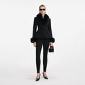 Tailored Bouclé Fur Jacket - Svart
