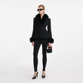 Tailored Bouclé Fur Jacket - Svart