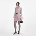 Boucle Fur Cuff Jacket - Pink