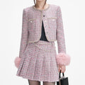 Boucle Fur Cuff Jacket - Pink