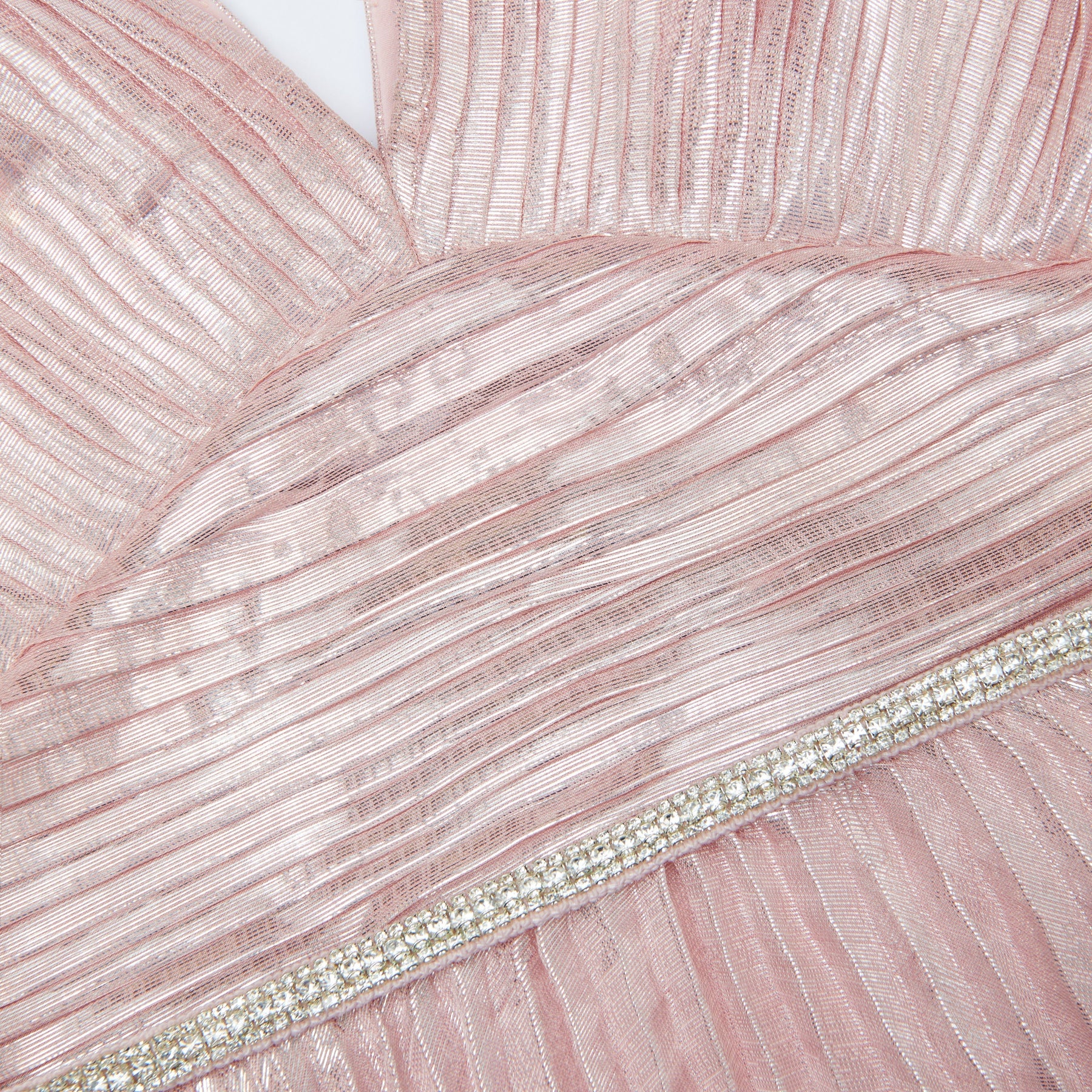 Metallic Tiered Midi Dress - Pink
