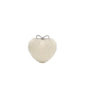 Pearl Heart Clutch Bag - Cream