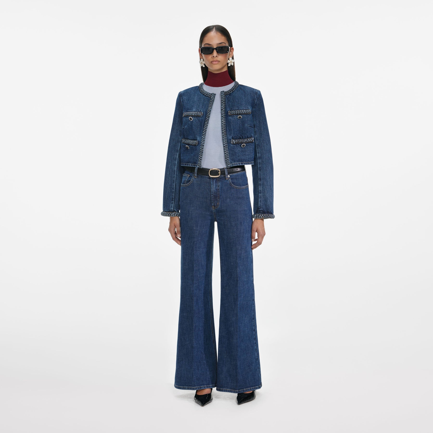 Denim Braided Jacket - Blå