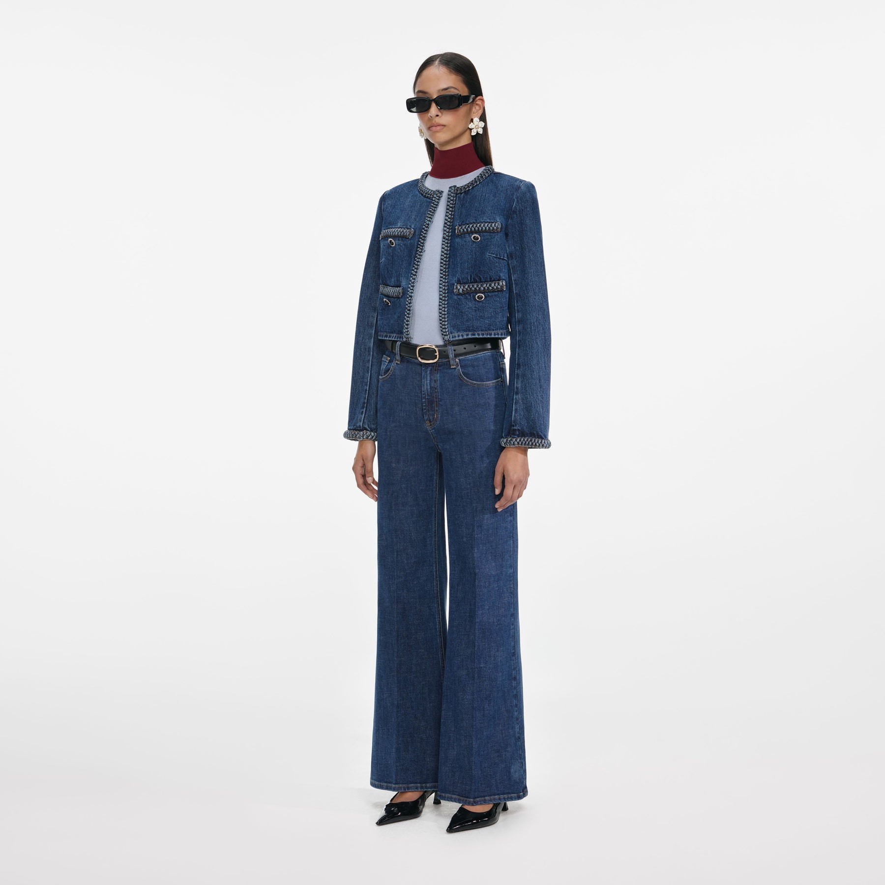 Denim Braided Jacket - Blå