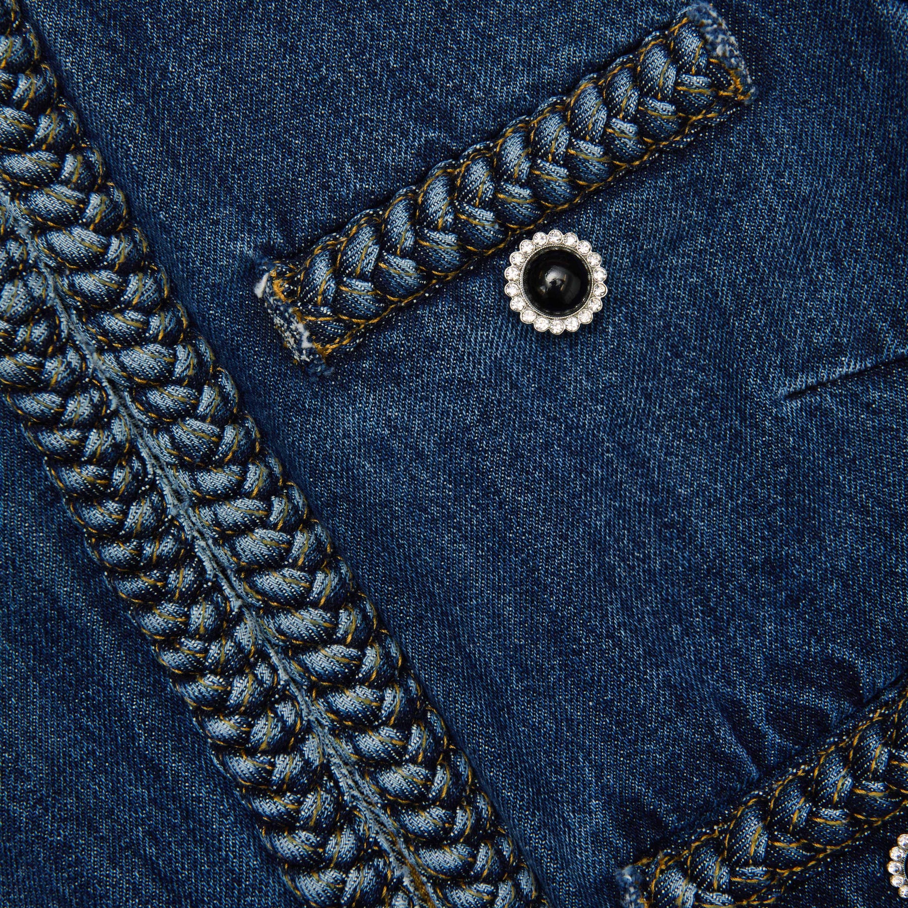 Denim Braided Jacket - Blå