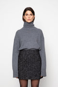 Alexandra Skirt - Black Herringbone