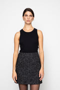 Alexandra Skirt - Black Herringbone