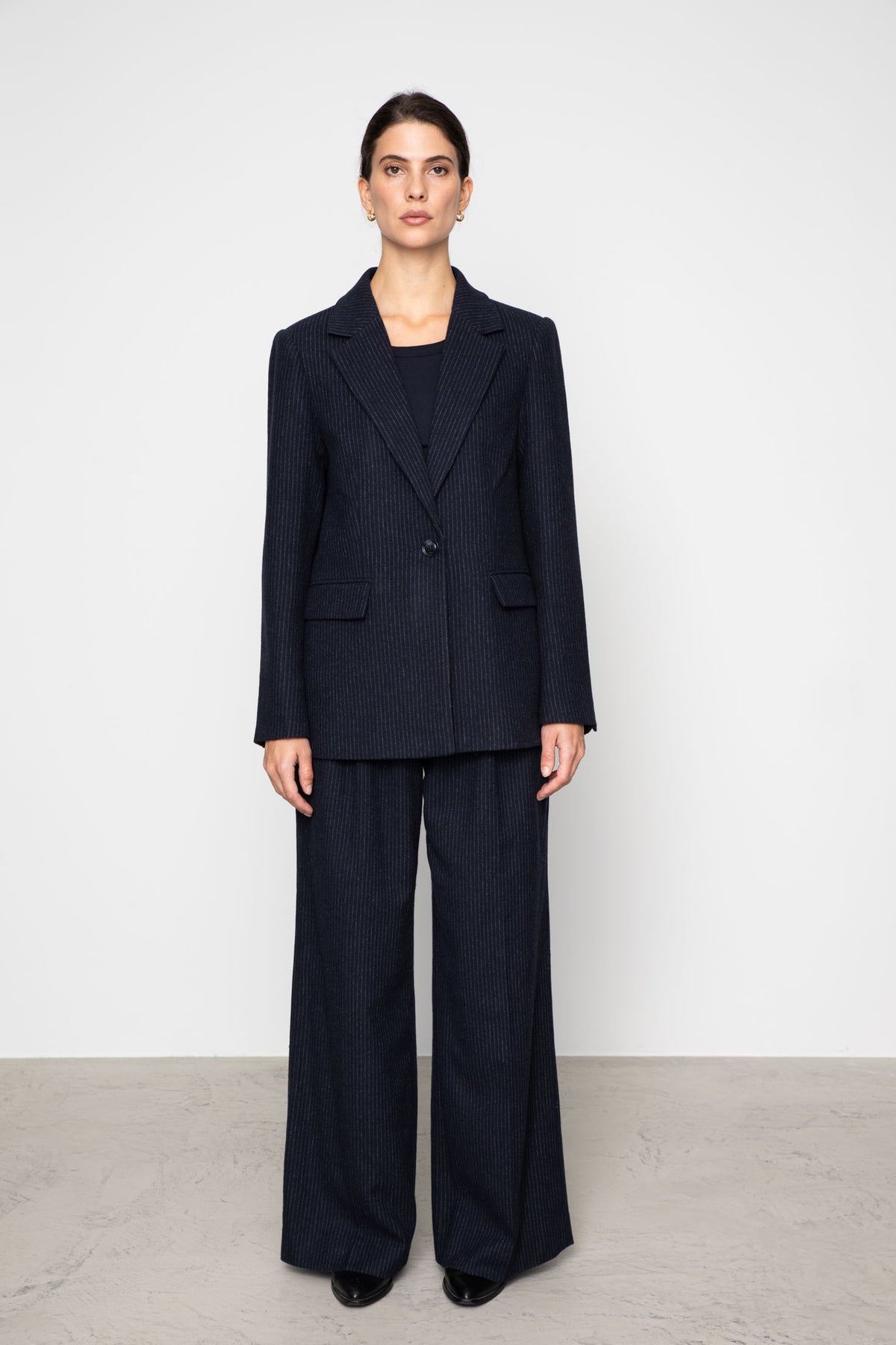 Zaina Blazer - Navy Pinstripe