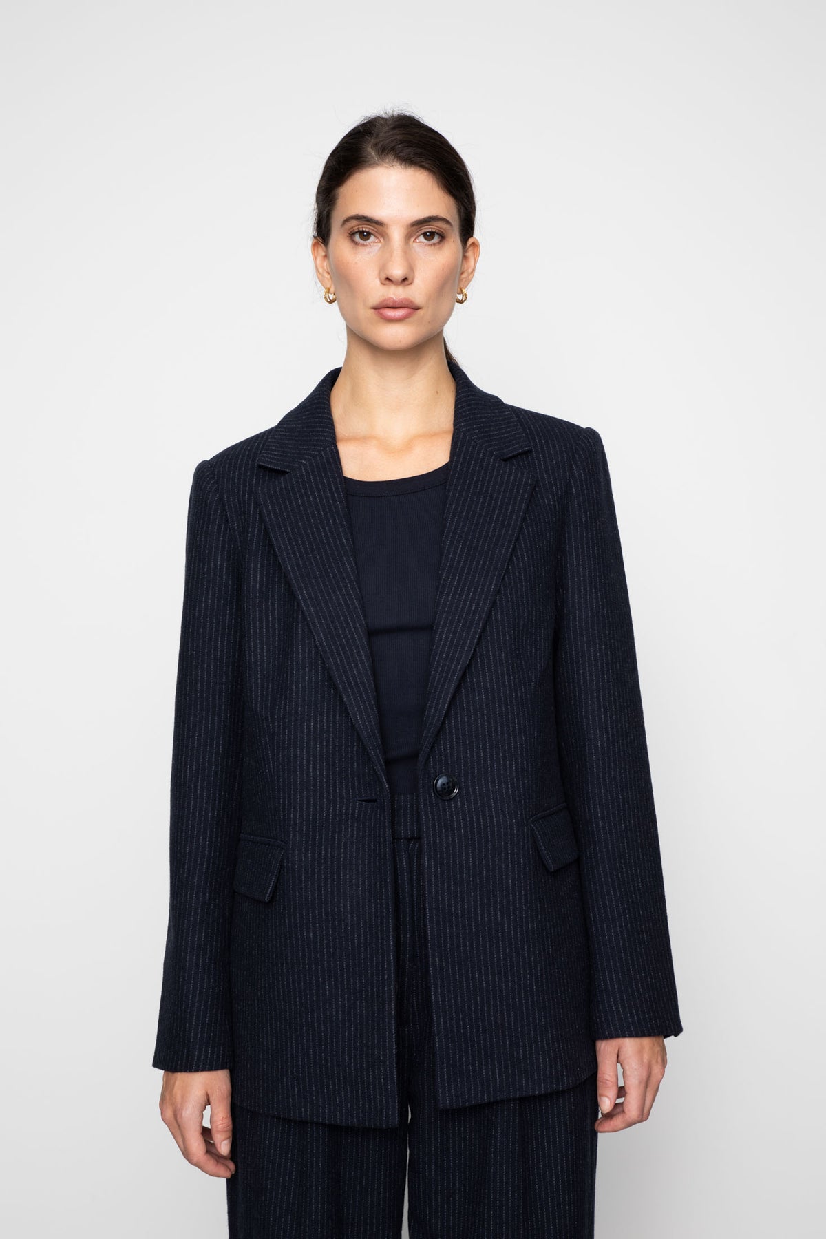 Zaina Blazer - Navy Pinstripe