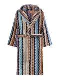 Adam Hooded Bathrobe - Black Multicolor