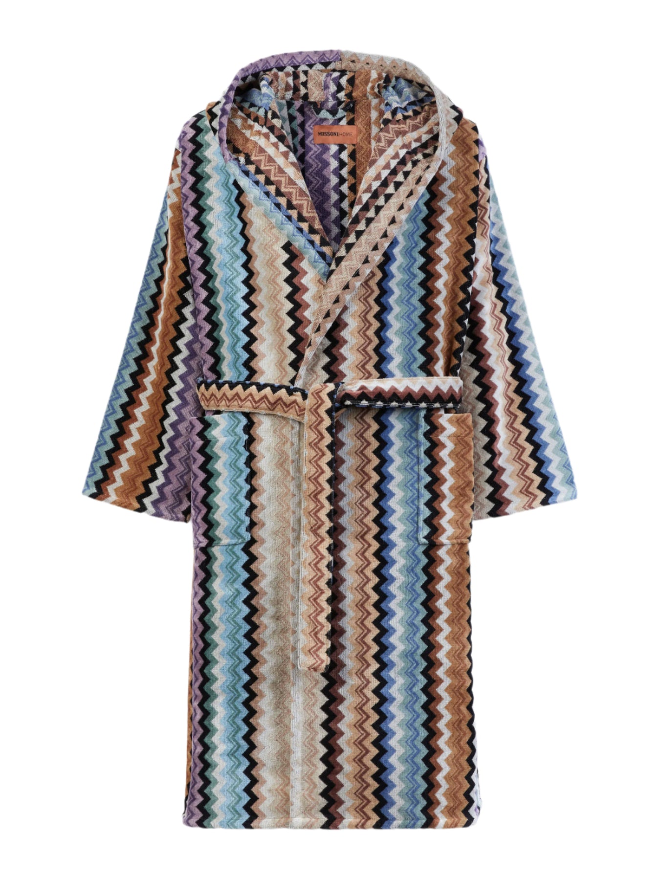 Adam Hooded Bathrobe - Black Multicolor