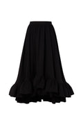 Adriana Frilled Hem Midi Skirt - Svart