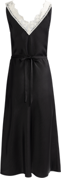 Lilou Satin Midi Dress - Black
