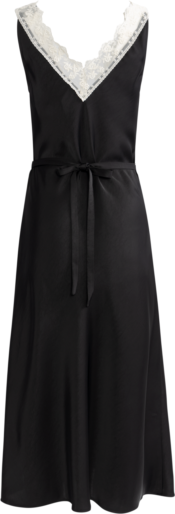 Lilou Satin Midi Dress - Black