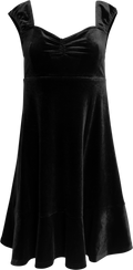Evie Velvet Dress - Black