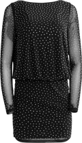 Colette Crystal Dress - Svart Silver