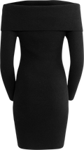 Iris Knit Mini Dress - Black