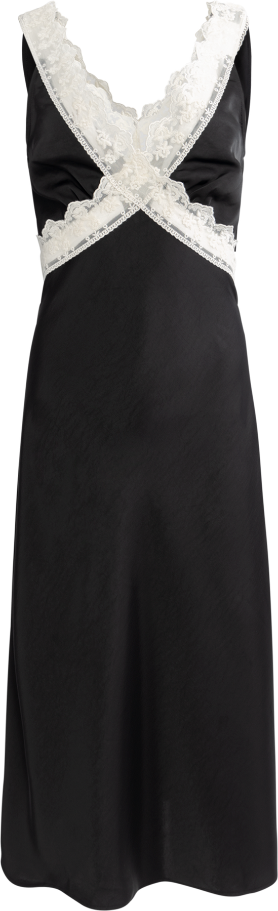 Lilou Satin Midi Dress - Black