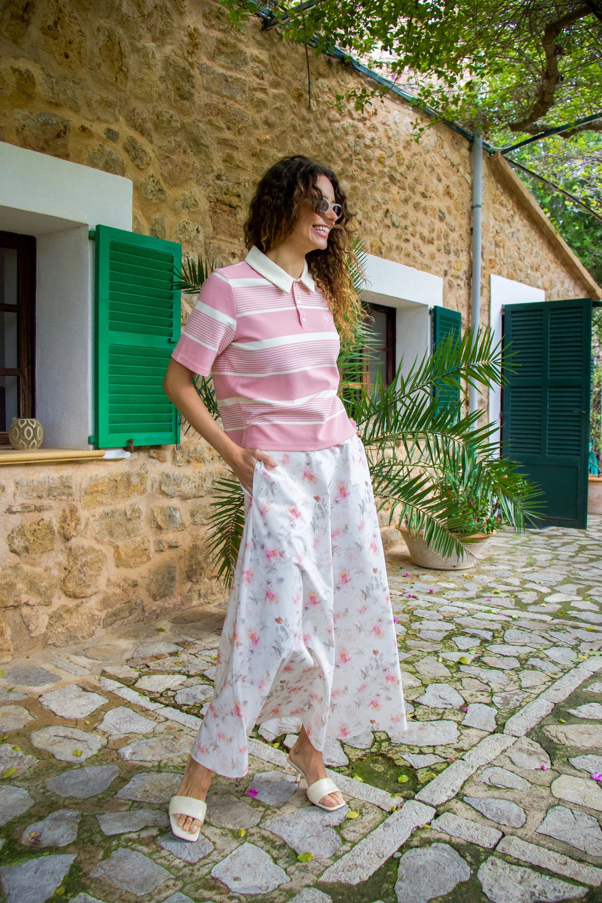 Alanis Blus - Creamy Blush Stripe