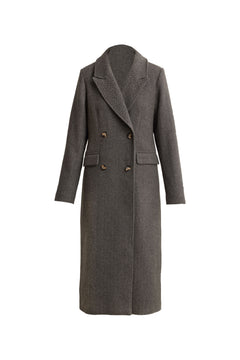 Alessandra Coat - Grey Herringbone