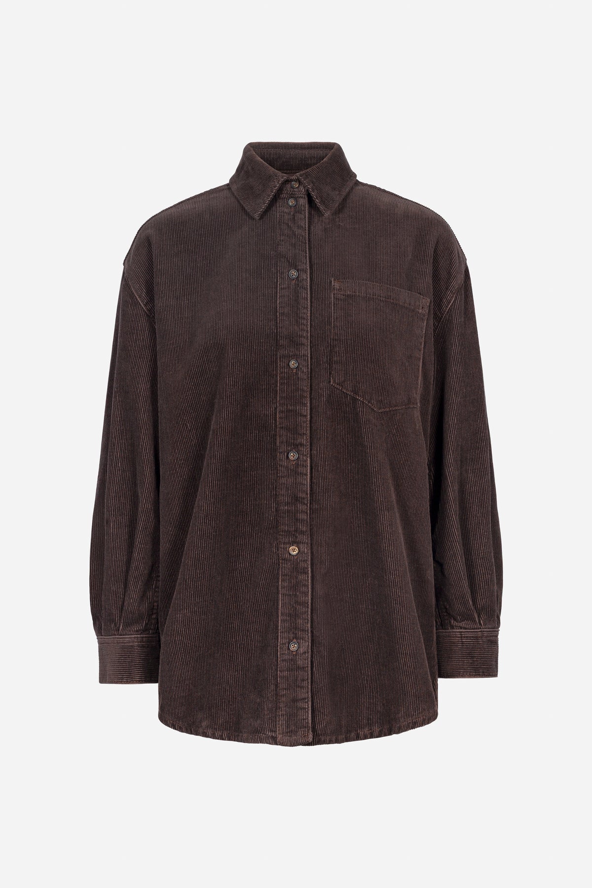 Alex Cord Shirt - Mörkbrun