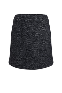 Alexandra Skirt - Black Herringbone