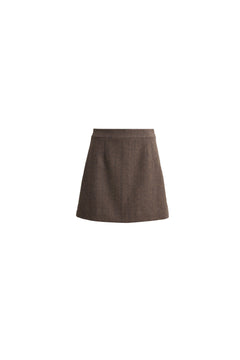 Alexandra Skirt - Taupe Herringbone