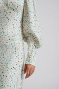 Alize Long Sleeved Satin Maxi Dress - Ditsy