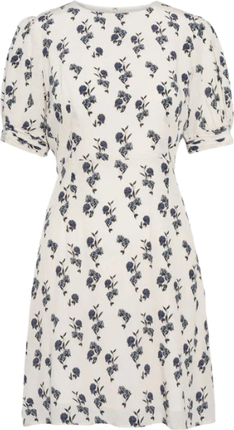 Allegra Dress - Cream Hortensia Print