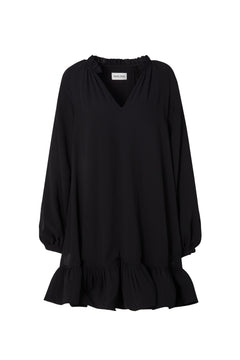 Alva Frill Detailed Mini Dress - Black