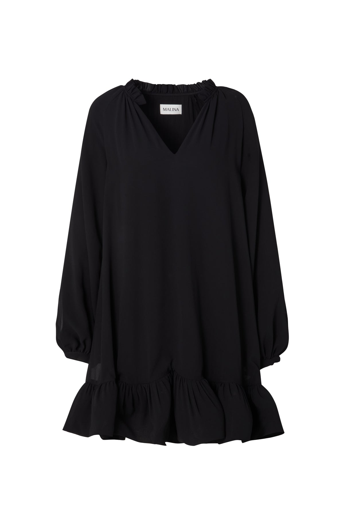 Alva Frill Detailed Mini Dress - Svart