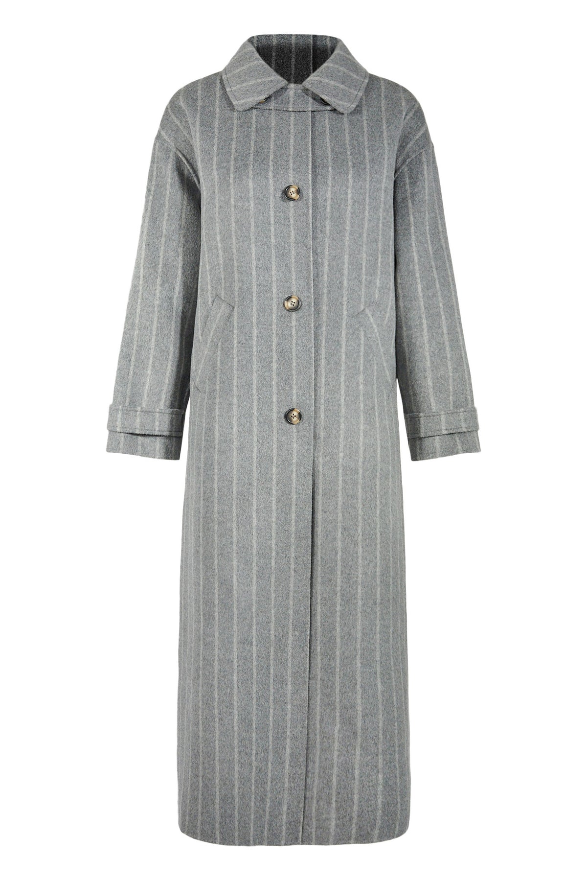 Amelia Coat - Dark Grey Stripe