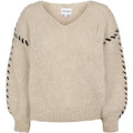 Milana Ls Mohair Knit Stitching - Beige