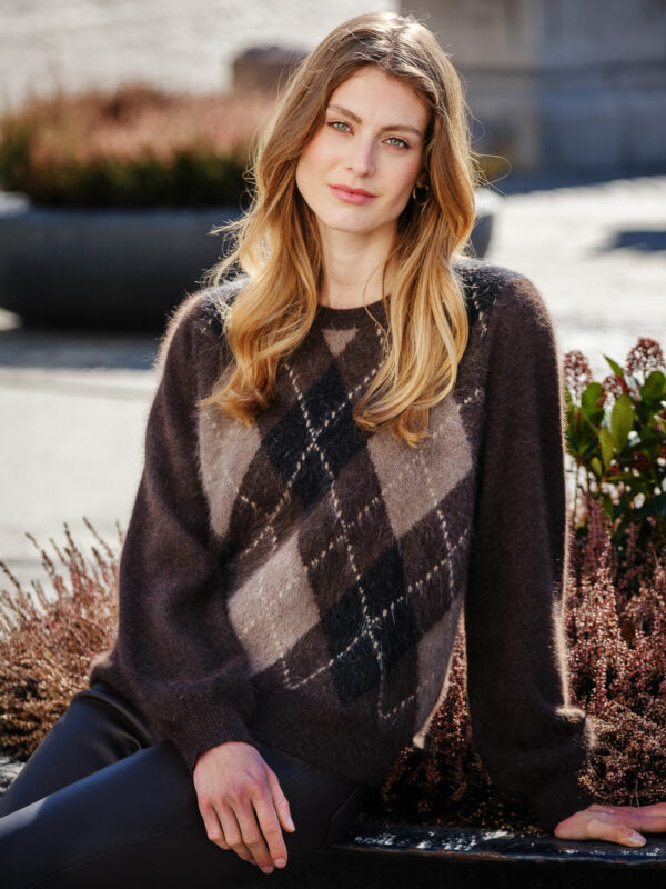 Argyle Pullover - Brun